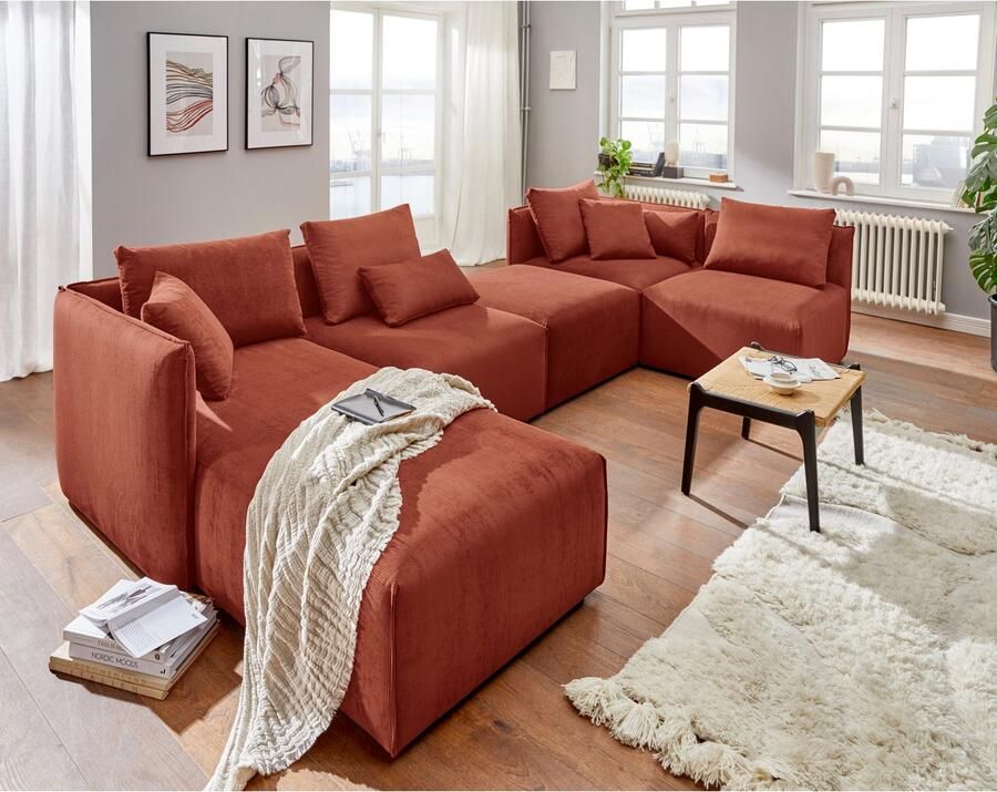 Andas Zithoek Nöre U-vorm 5 delen in vele stofkwaliteiten en kleuren zie ook 'nöre' (5-delig)