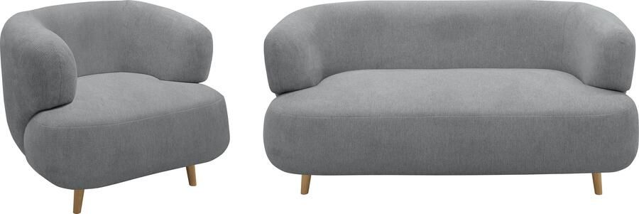 Andas Zithoek Tistam 2-delig 2-zits en stoel ronde organische vorm - Foto 5