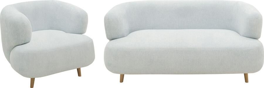 Andas Zithoek Tistam 2-delig 2-zits en stoel ronde organische vorm - Foto 5