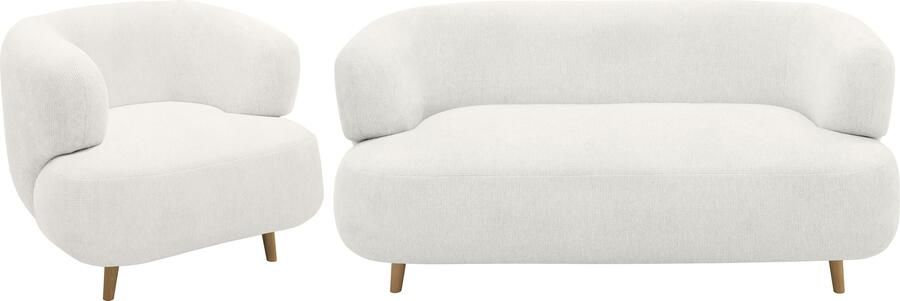 Andas Zithoek Tistam 2-delig 2-zits en stoel ronde organische vorm - Foto 5