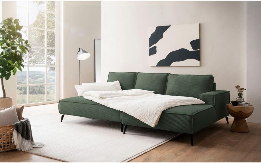 Andas Hoekbank TVINNU L-vorm in cord bank keuze met recamiere rechts links zwarte voeten comfortabele zitcomfort - Foto 6