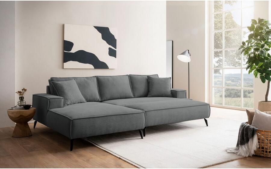 Andas Zithoek TVINNU Polsterecke L-Form Schlaffunktion met Hocker (set 2-delig) - Foto 5