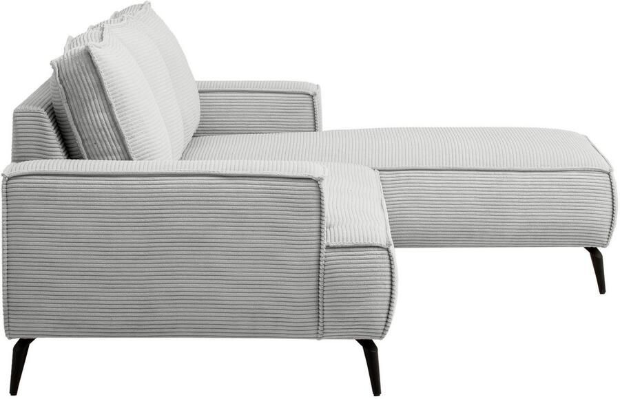 Andas Hoekbank TVINNU L-vorm in cord bank keuze met recamiere rechts links zwarte voeten comfortabele zitcomfort - Foto 4