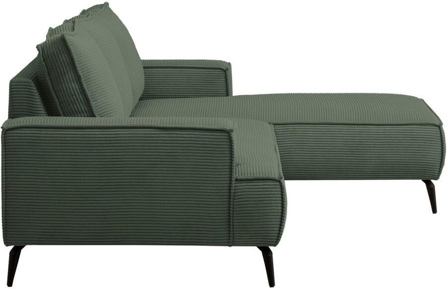 Andas Hoekbank TVINNU L-vorm in cord bank keuze met recamiere rechts links zwarte voeten comfortabele zitcomfort - Foto 4