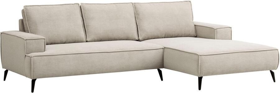 Andas Hoekbank TVINNU L-vorm in cord bank keuze met recamiere rechts links zwarte voeten comfortabele zitcomfort - Foto 10