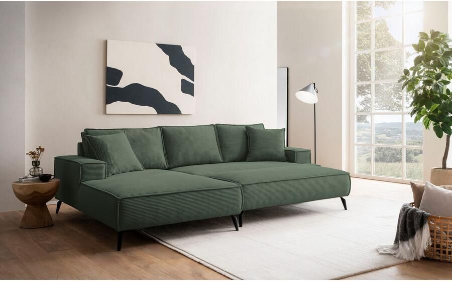 Andas Zithoek TVINNU Polsterecke L-Form Schlaffunktion met Hocker (set 2-delig) - Foto 6