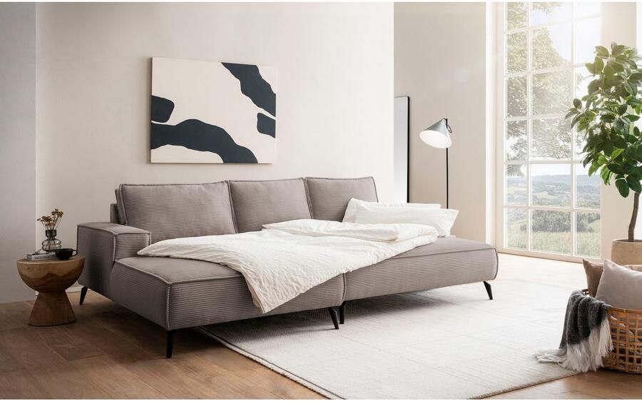 Andas Zithoek TVINNU Polsterecke L-Form Schlaffunktion met Hocker (set 2-delig) - Foto 4