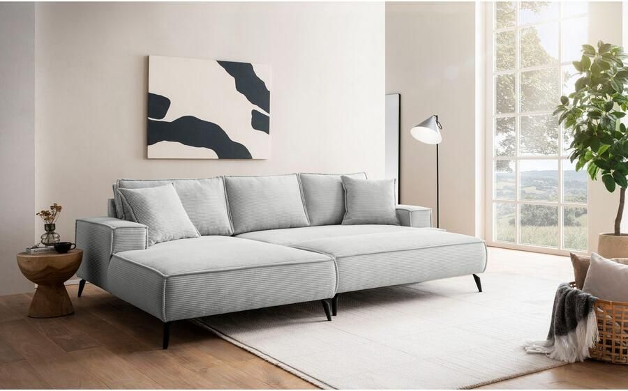 Andas Zithoek TVINNU Polsterecke L-Form Schlaffunktion met Hocker (set 2-delig) - Foto 5