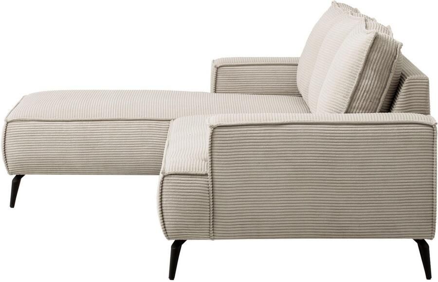 Andas Hoekbank TVINNU L-vorm in cord bank keuze met recamiere rechts links zwarte voeten comfortabele zitcomfort - Foto 4