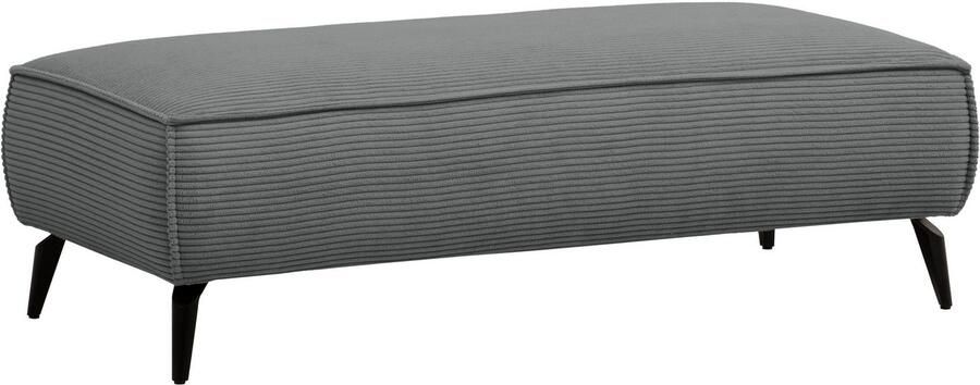 Andas Hocker TVINNU met biesnaad in cord voor de serie tvinnu comfortabele zitervaring rechthoekig zwarte voeten - Foto 4