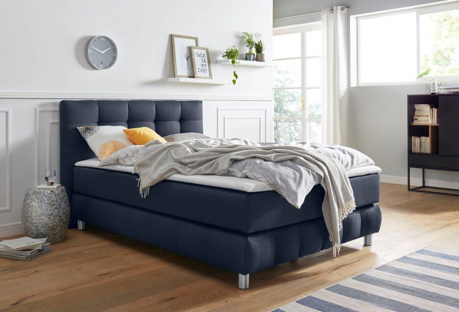 Andas Boxspring Salo XXL in fluwelige look of structuurstof 6 breedten in extra lang 220 cm 4 hardheden - Foto 10