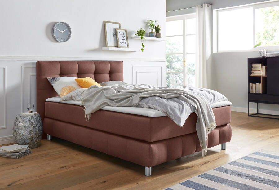 Andas Boxspring Salo XXL in fluwelige look of structuurstof 6 breedten in extra lang 220 cm 4 hardheden - Foto 5
