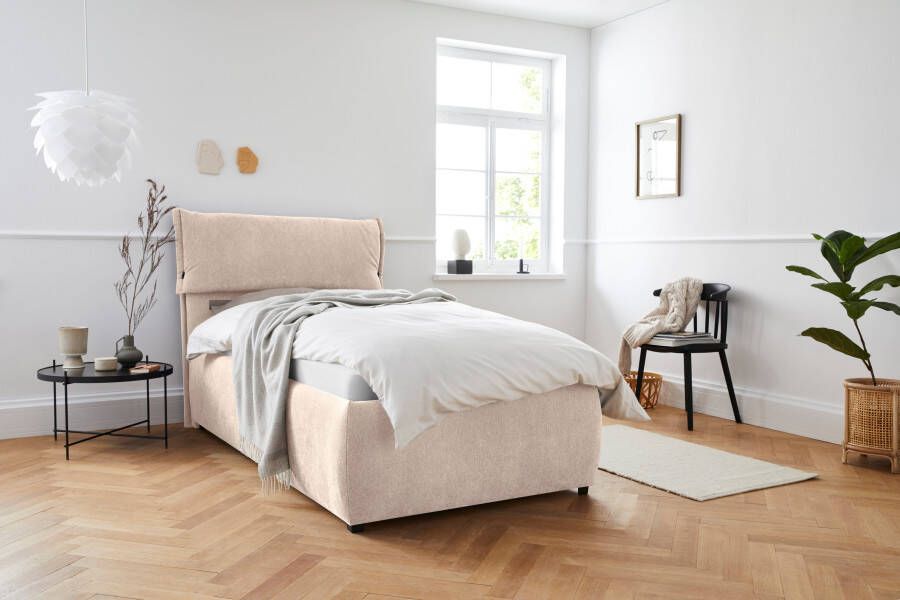 Andas Gestoffeerd bed Jenson als bedframe of met 3 matrassoorten en hardheden