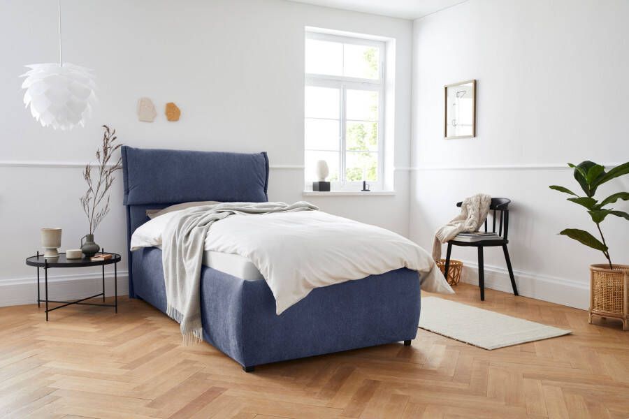 Andas Gestoffeerd bed Jenson als bedframe of met 3 matrassoorten en hardheden