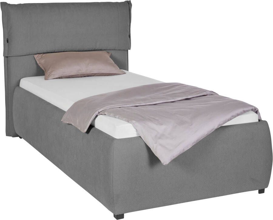 Andas Gestoffeerd bed Jenson als bedframe of met 3 matrassoorten en hardheden