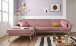Andas Hoekbank Bille met naad in rugkussen en benen van eikenhout design by morten georgsen