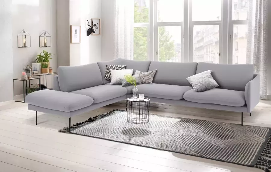 andas Hoekbank Mavis met ottomane en losse zit- en rugkussens scandinavische stijl