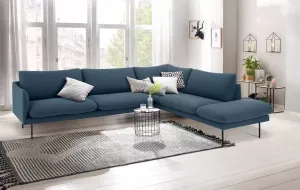 Andas Hoekbank Mavis met ottomane en losse zit- en rugkussens scandinavische stijl