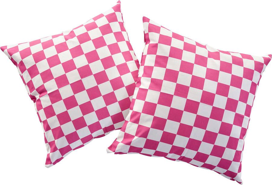 Andas Sierkussen Milo Kussenovertrekken set van 2 50x50 cm zonder vulling met een moderne ruit (2 stuks) - Foto 9