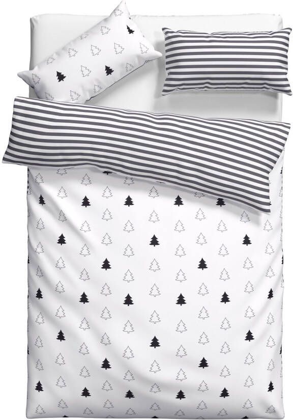 Andas Tweezijdig te gebruiken overtrekset Julie Dekbedovertrek met dennenbomen katoen winter vanaf 135x200 (2-delig) - Foto 11