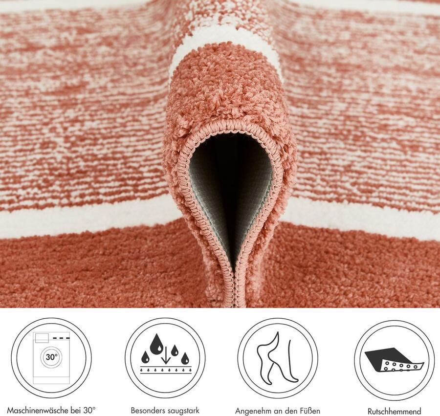 Andiamo Badmat Maui gestreept met bies ook verkrijgbaar als 2-delige set - Foto 5