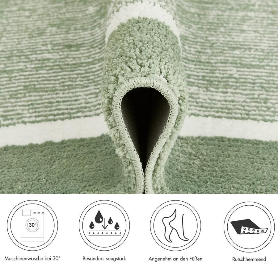 Andiamo Badmat Maui gestreept met bies ook verkrijgbaar als 2-delige set - Foto 5