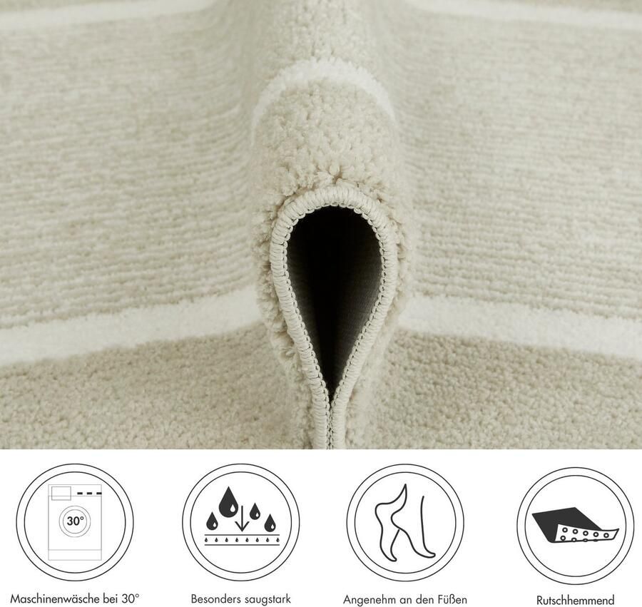 Andiamo Badmat Maui gestreept met bies ook verkrijgbaar als 2-delige set - Foto 4