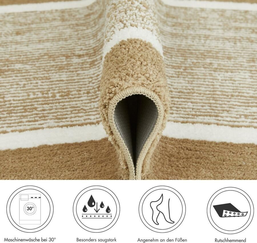 Andiamo Badmat Maui gestreept met bies ook verkrijgbaar als 2-delige set - Foto 4