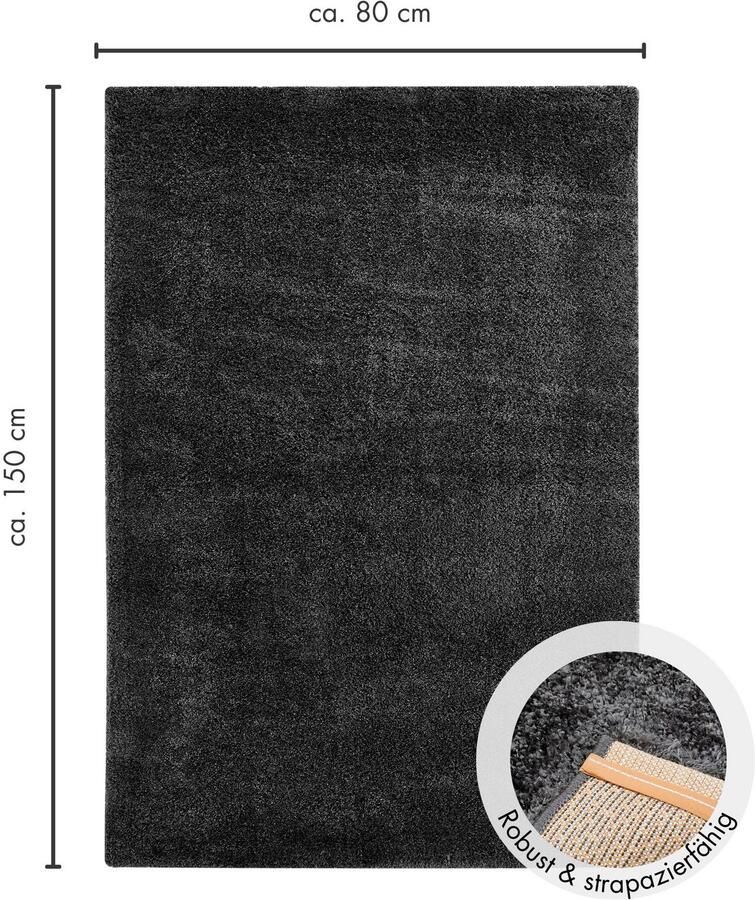 Andiamo Hoogpolig vloerkleed Chicago Effen kleuren zacht en knuffelig ideaal voor de woonkamer en slaapkamer - Foto 4