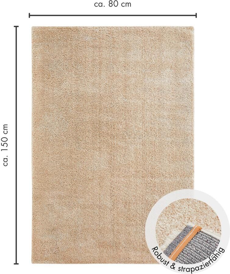 Andiamo Hoogpolig vloerkleed Chicago Effen kleuren zacht en knuffelig ideaal voor de woonkamer en slaapkamer - Foto 4