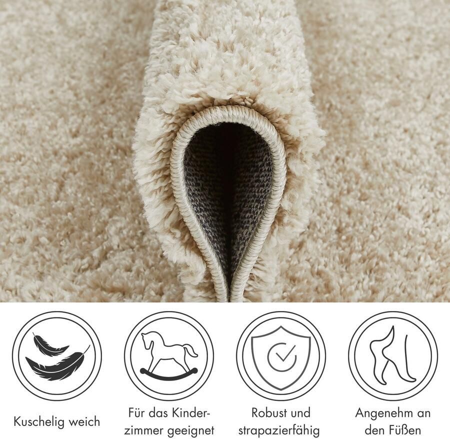 Andiamo Hoogpolig vloerkleed Chicago Effen kleuren zacht en knuffelig ideaal voor de woonkamer en slaapkamer - Foto 3