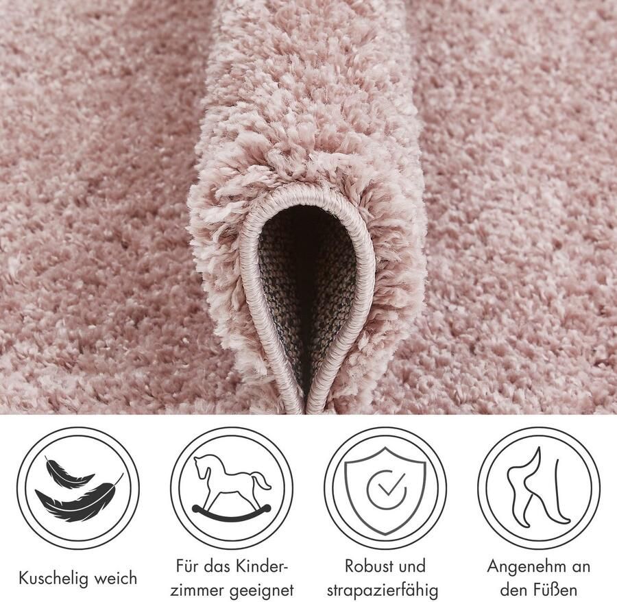 Andiamo Hoogpolig vloerkleed Chicago Effen kleuren zacht en knuffelig ideaal voor de woonkamer en slaapkamer - Foto 4