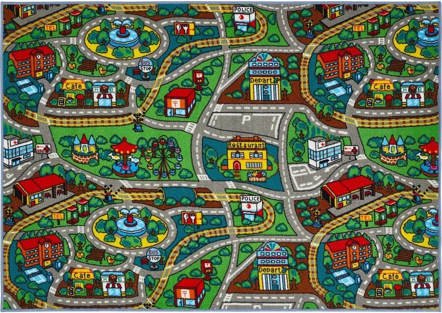 Andiamo Kindervloerkleed Duo Speelkleed stratenvloerkleed aan beide kanten te gebruiken hinkelbaan - Foto 4