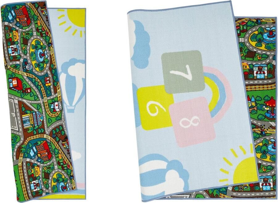 Andiamo Kindervloerkleed Duo Speelkleed stratenvloerkleed aan beide kanten te gebruiken hinkelbaan - Foto 2