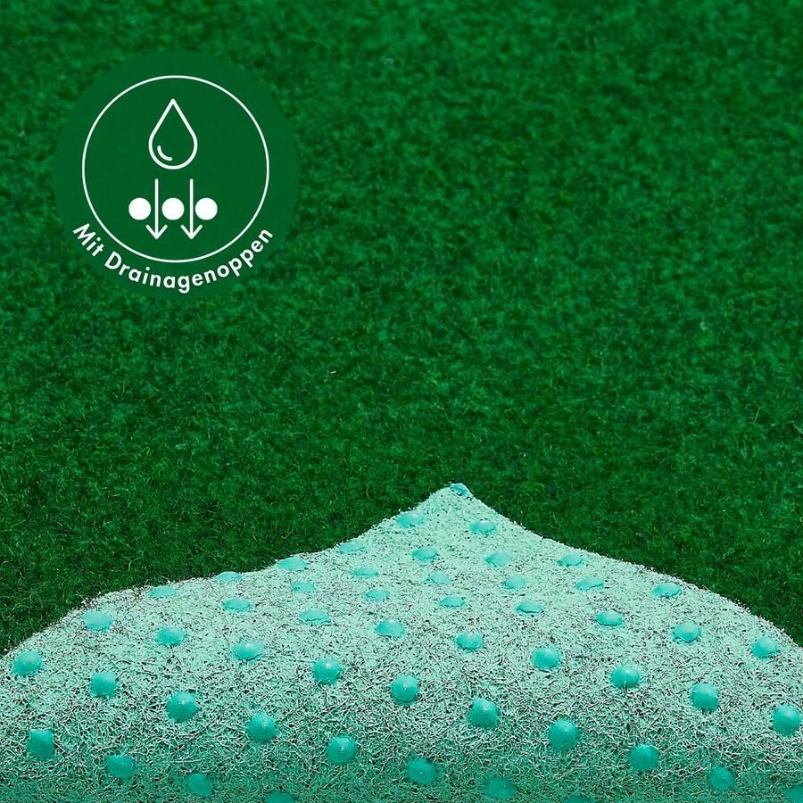 Andiamo Kunstgras Aberdeen Made in Belgium van naaldvilt met drainage-noppen voor balkon terras wintertuin (1 stuk) - Foto 2