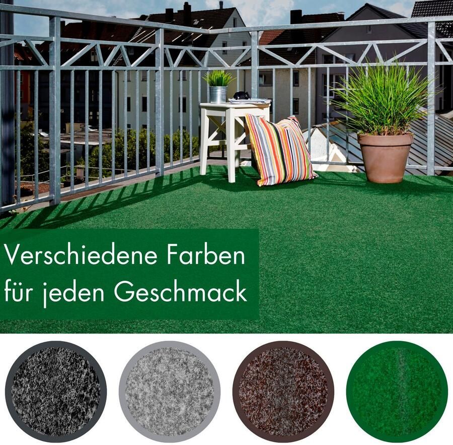 Andiamo Kunstgras Aberdeen Made in Belgium van naaldvilt met drainage-noppen voor balkon terras wintertuin (1 stuk) - Foto 4