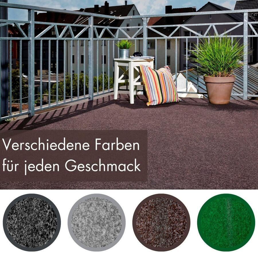 Andiamo Kunstgras Aberdeen Made in Belgium van naaldvilt met drainage-noppen voor balkon terras wintertuin (1 stuk) - Foto 3