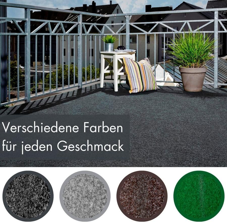 Andiamo Kunstgras Aberdeen Made in Belgium van naaldvilt met drainage-noppen voor balkon terras wintertuin (1 stuk) - Foto 4