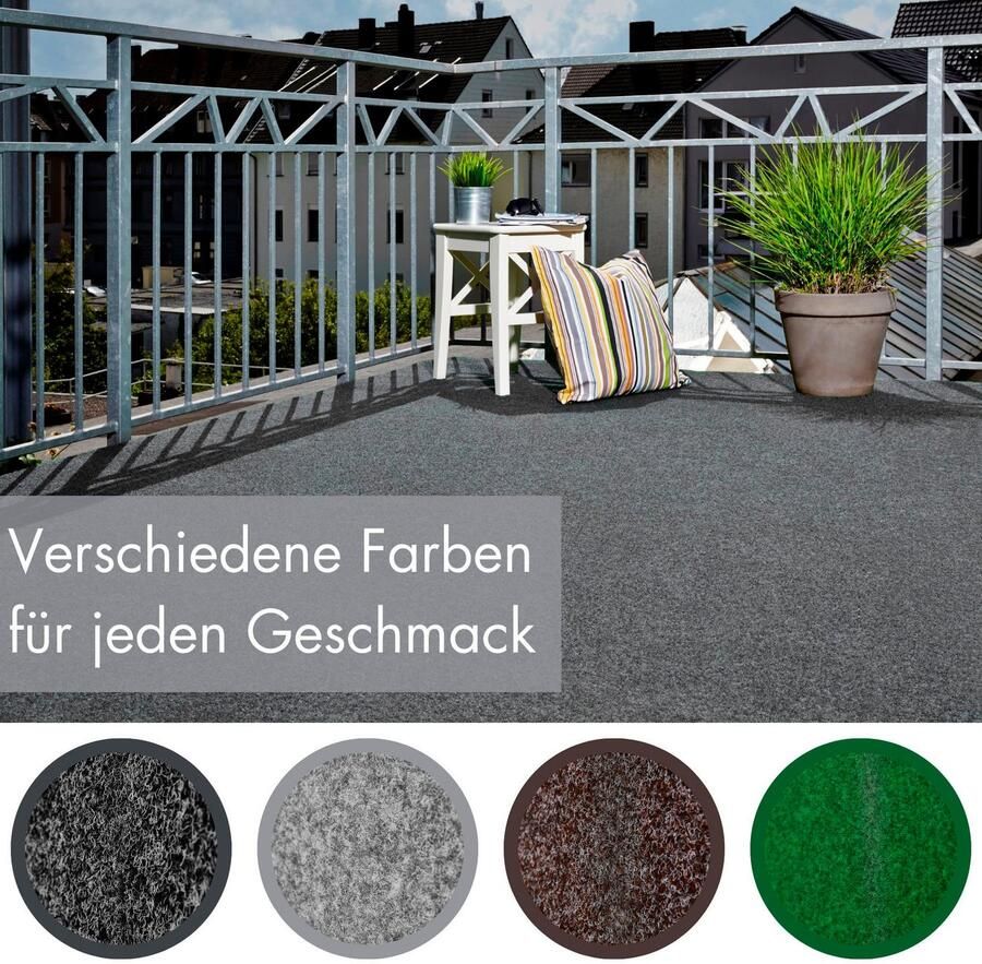 Andiamo Kunstgras Aberdeen Made in Belgium van naaldvilt met drainage-noppen voor balkon terras wintertuin (1 stuk) - Foto 4