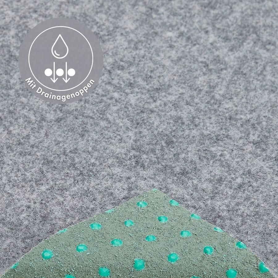 Andiamo Kunstgras Edinburgh Made in Netherlands van naaldvilt met drainage-noppen voor balkon terras wintertuin (1 stuk) - Foto 2