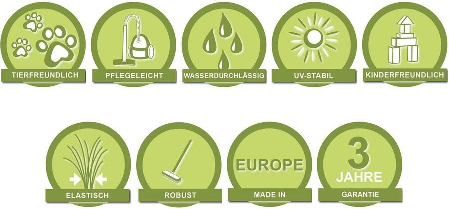 Andiamo Kunstgras Field Made in Belgium Gazontapijt van naaldvilt met noppen voor balkon & terras (1 stuk) - Foto 10