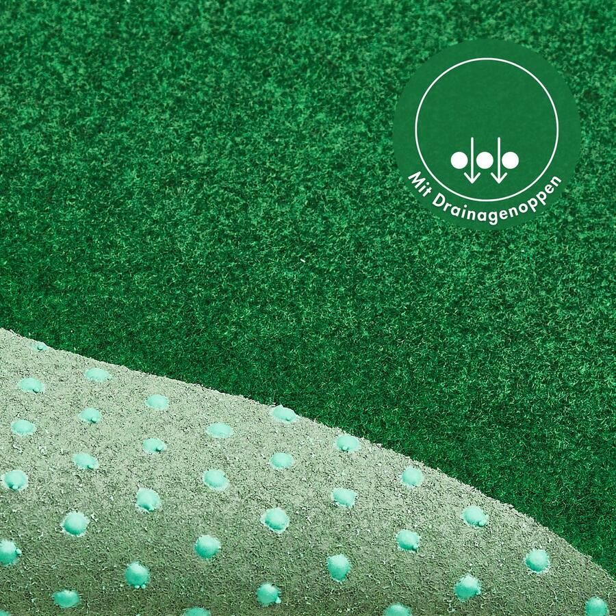 Andiamo Kunstgras Field Made in Belgium Gazontapijt van naaldvilt met noppen voor balkon & terras (1 stuk) - Foto 2