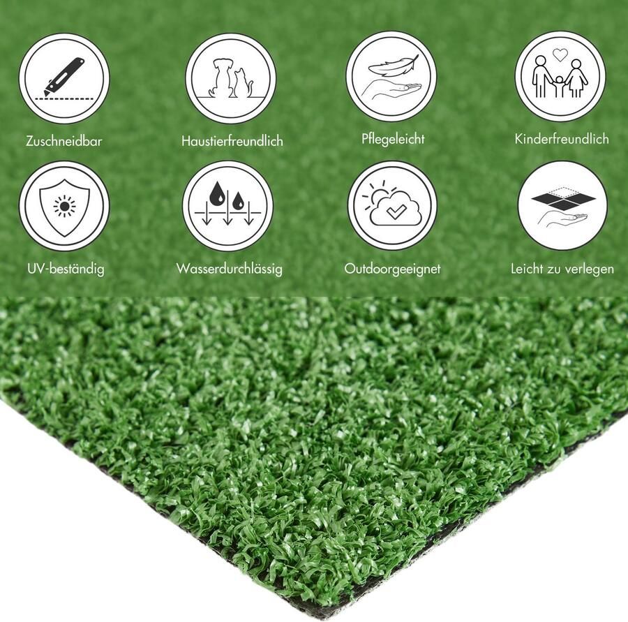 Andiamo Kunstgras La Gomera Made in Belgium hoogwaardige grasmat voor balkon & terras waterdoorlatend - Foto 3