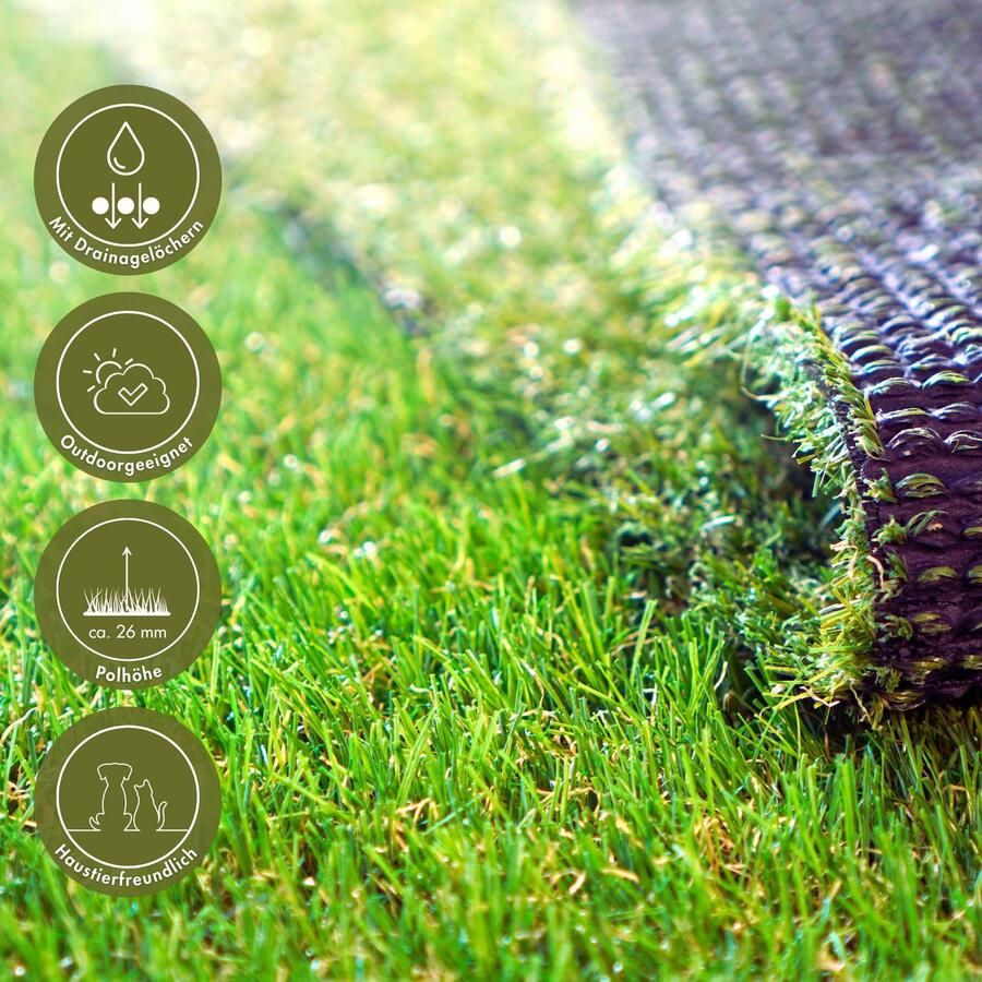 Andiamo Kunstgras Mallorca Made in Netherlands realistische uitstraling voor balkon tuin & terras waterdoorlatend - Foto 2