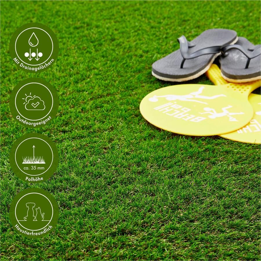 Andiamo Kunstgras Mykonos premium kwaliteit Made in Belgium natuurlijke uitstraling met drainagefunctie voor balkon terras & tuin - Foto 6