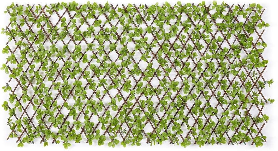 Andiamo Kunstheg met bescherming tegen inkijk Uitschuifbaar hek met kunstbladeren uitklapbare omheining met kunstklimop natuurlijke uitstraling privacybescherming - Foto 3