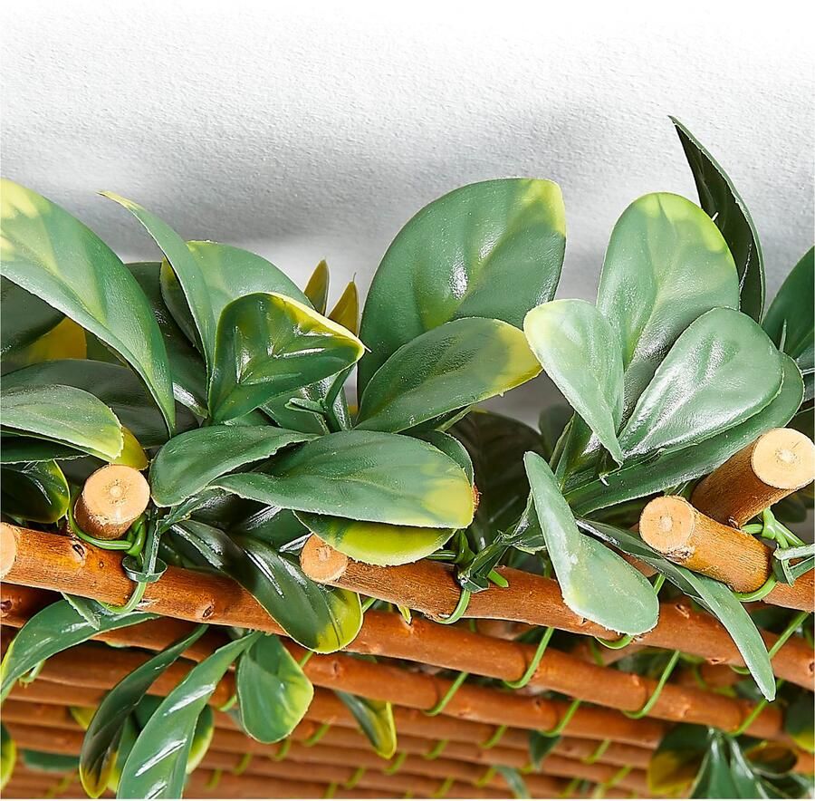 Andiamo Kunstheg met bescherming tegen inkijk Uitschuifbaar hek met kunstbladeren uitklapbare omheining met kunstklimop natuurlijke uitstraling privacybescherming - Foto 3