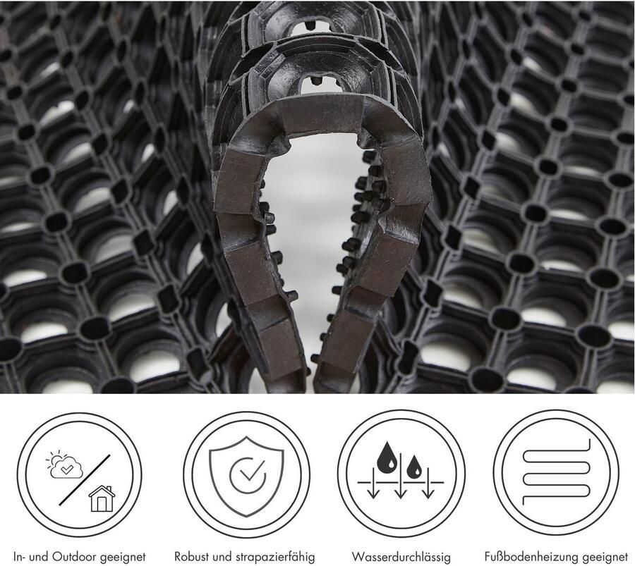 Andiamo Mat Rubber ringmat Inloopmat geschikt voor binnen en buiten bijzonder robuust - Foto 4