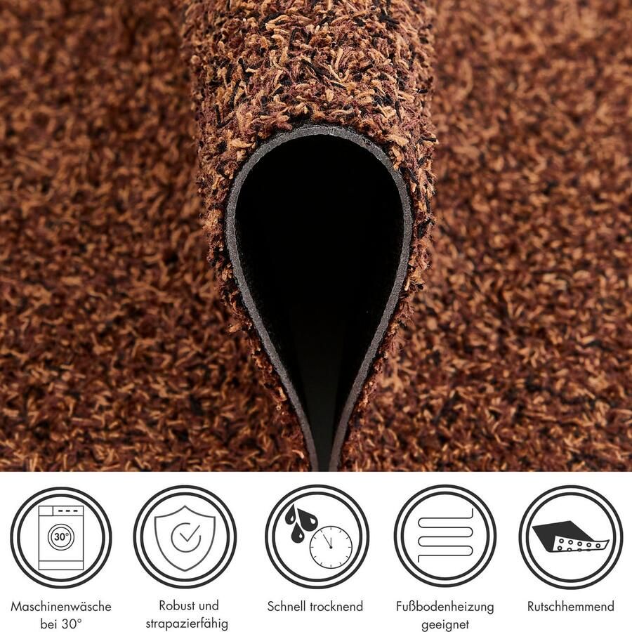 Andiamo deurmat Samson vuilvangmat van katoen voor de entree van uw huis te gebruiken als deurmat binnen deurmat in overdekte buitenruimtes of als huisdierenmat 67 x 180 cm Bruin