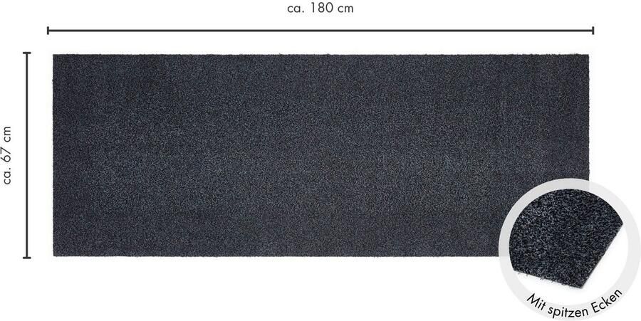 Andiamo deurmat Samson vuilvangmat van katoen voor de entree van het huis kan gebruikt worden als deurmat binnen deurmat in overdekte buitenruimtes of als huisdierenmat 67 x 180 cm antraciet - Foto 4